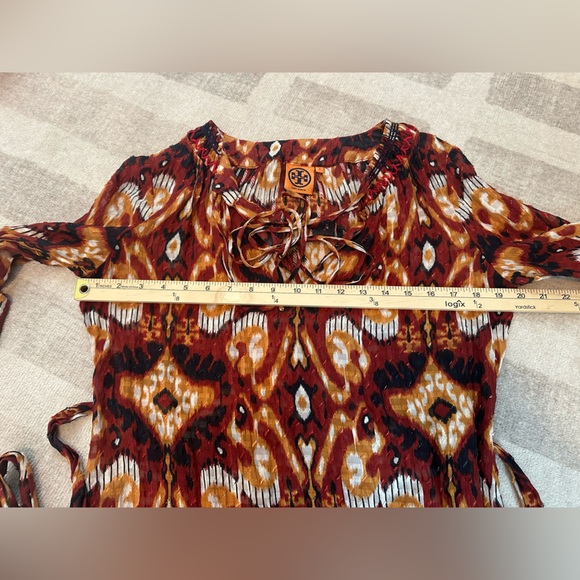 Tory Burch Silk Rust Red Terrero Diana Dress (Size 6) - Picture 9 of 11